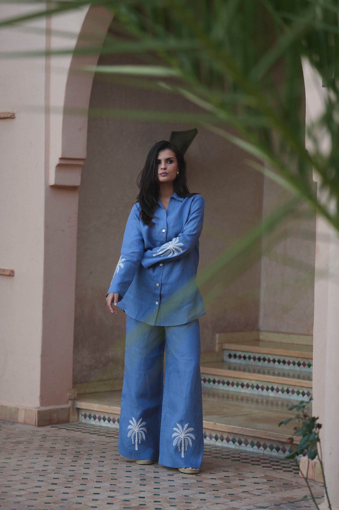 Calça Palm Tree Blue