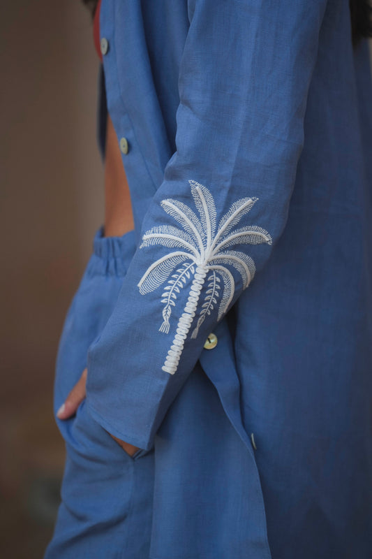 Camisa Palm Tree Blue