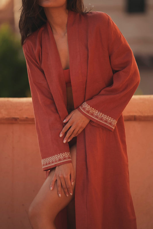 Kimono Palm Tree Terracota