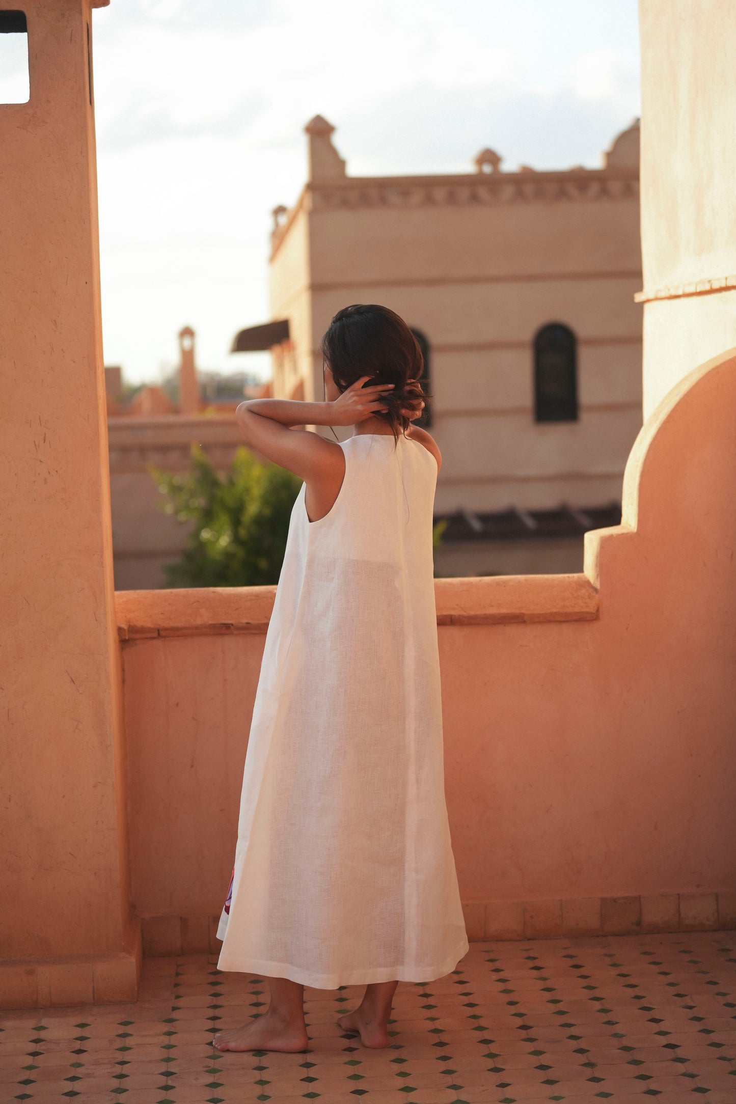Vestido Coral Branco